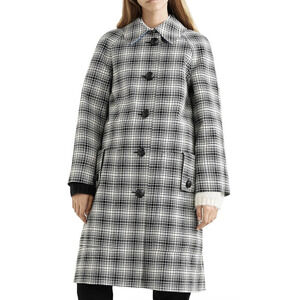NWT Burberry Walkden Plaid Check Wool Coat Size 38